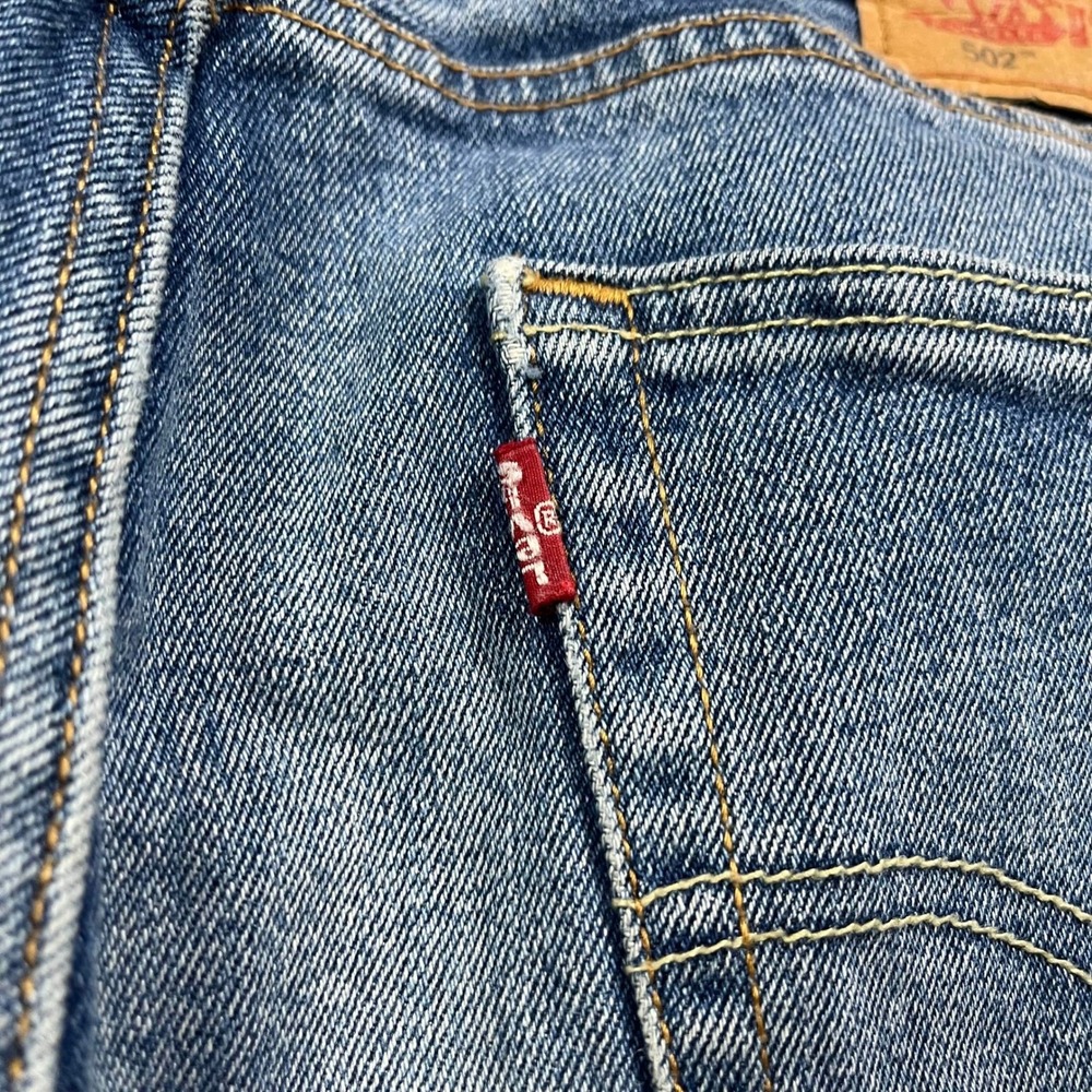 Levis 502 Mens Shorts Size 32 Blue Denim Cutoff Jean Raw Hem Faded Distressed - Picture 6 of 10